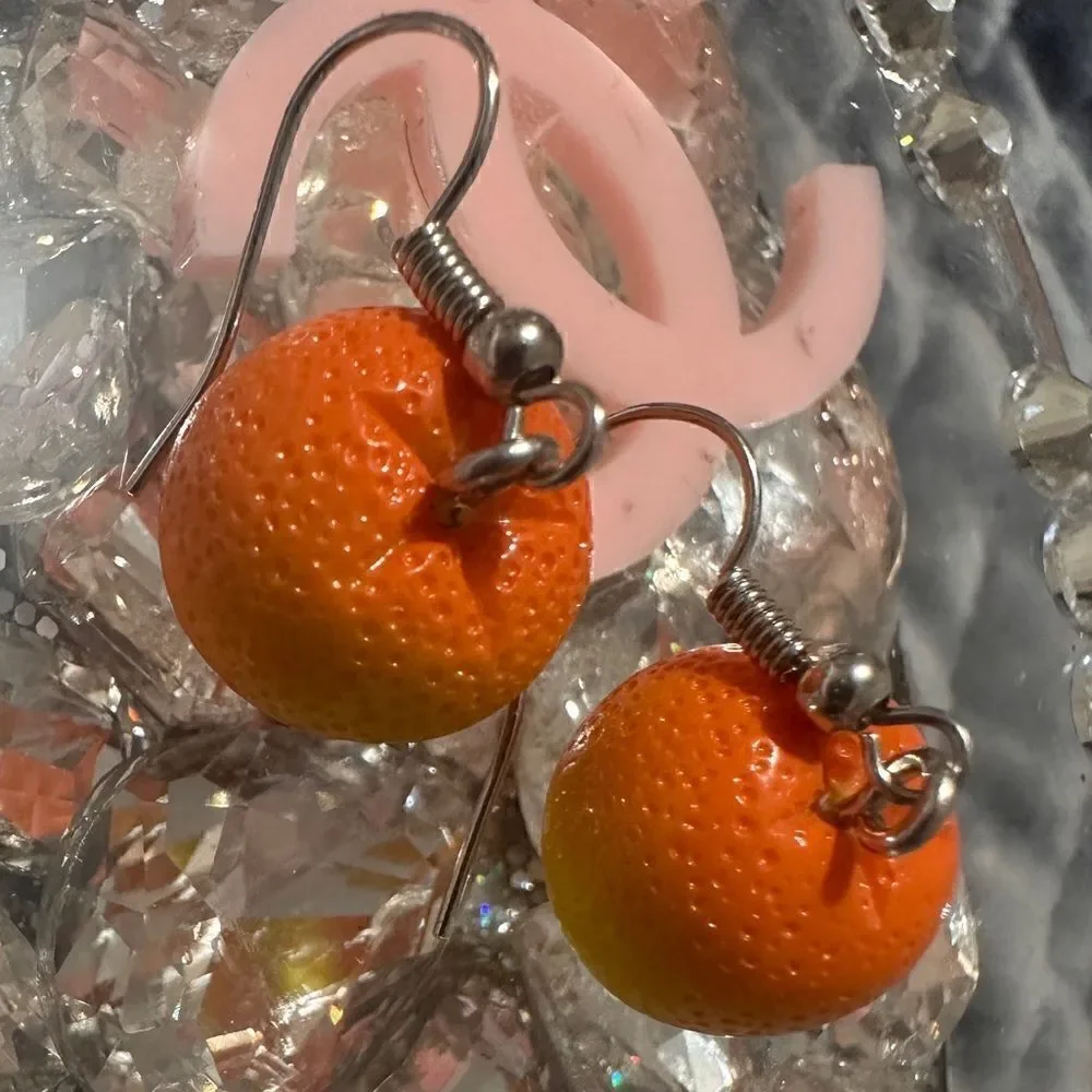 ORANGE women's earrings/ kids